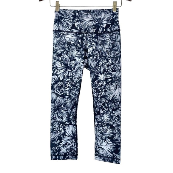 Lululemon Wunder Under Crop high rise leggings luxtreme 21” night garden women 6 - Picture 4 of 11